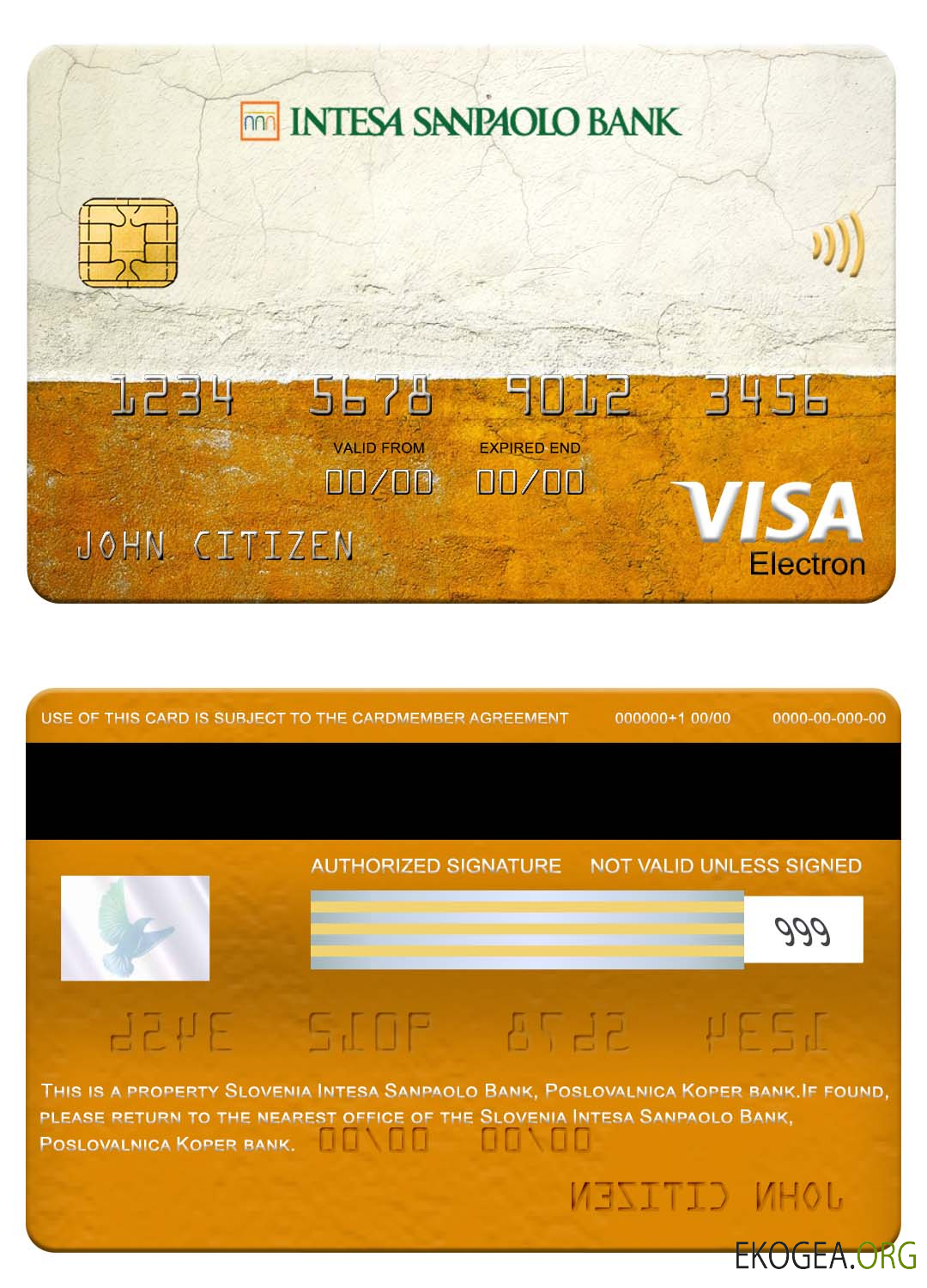 Slovénie Intesa Sanpaolo Bank, Poslovalnica Koper bank visa carte électronique